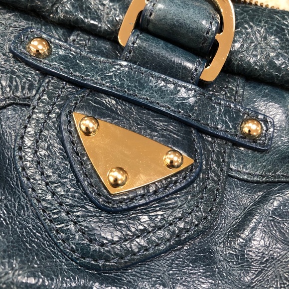 Charles David Turquoise Patent Leather Satchel - Picture 4 of 7